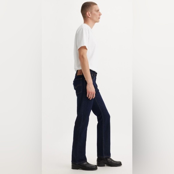 NWT Levi Jeans 517 Boot Cut Long Mens Dark Wash Blue Jeans Slim - Picture 2 of 10
